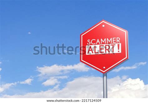 D Scammer Alert Sign Red Color Stock Illustration