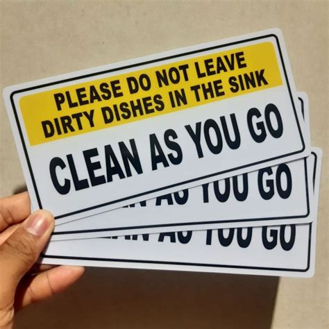 Please Clean As You Go Signage 3 5x7 5 Inches Pvc Type Waterproof And Non Fading Lazada Ph