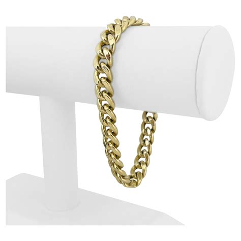 Miami Cuban Link Bracelet 152 Grams 10 Karat Yellow Gold For Sale At