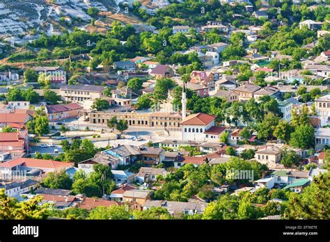 The historical center of the ancient cultural city of Bakhchisarai on ...