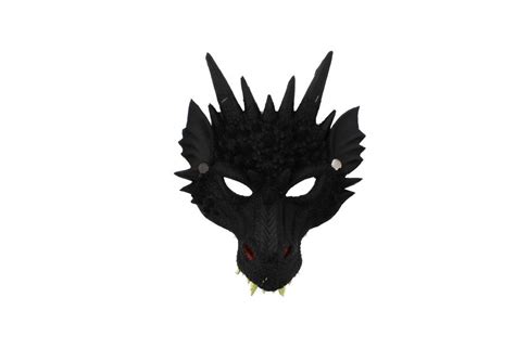 Black Half Dragon Face Mask