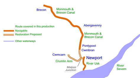 monmouth brecon canal map waterway routes