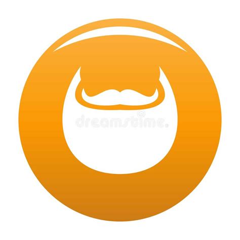 Naranja Del Vector Del Icono De La Barba Del Hombre Ilustración del