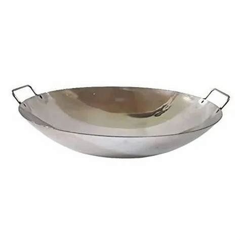 Large Commercial Stainless Steel Chinese Kadai With Handles Wok For