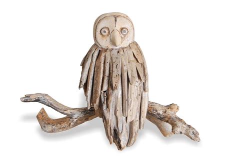 Driftwood Owl Sits On The Surface Driftwood Art Driftwood Sculpture