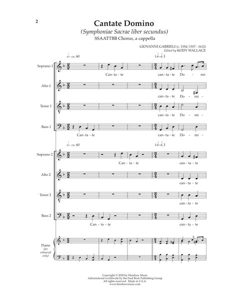 Cantate Domino By Giovanni Gabrieli Sheet Music For Ssaattbb Choir At