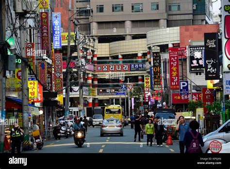 Street Scenebusan Citysouth Korea Stock Photo Alamy