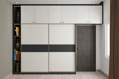 Modern Spacious White Wardrobe Design With Sliding Doors Livspace