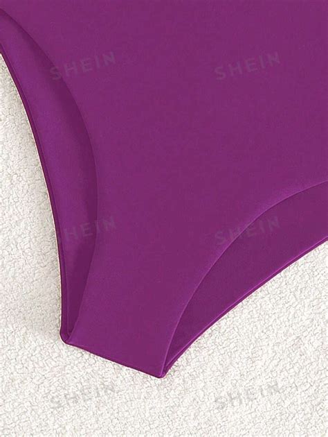 SHEIN Swim Mutandine Bikini Monocolore Vita Alta SHEIN ITALIA