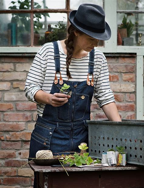 Flora Manufaktur Arbetskläder För Tjejer Arbetsbyxor Dam Trädgårdskläder I Denim För Tjejer