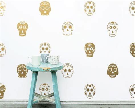 Sugar Skull Decals Halloween Decor, Wall Decals, Wall Decor, Skull Decal, Sugar Skull, Vinyl ...