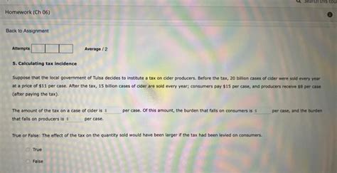 Solved Calculating Tax Incidence Suppose That The Local Chegg