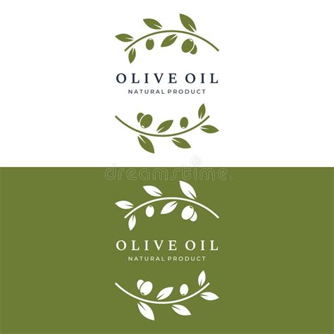 Natural Herbal Olive And Oil Logo Design With Olive Branch Logo For