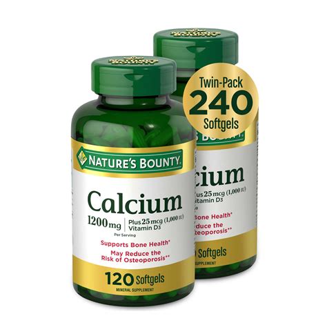 natures bounty calcium supplement  iu vitamin  bone strength