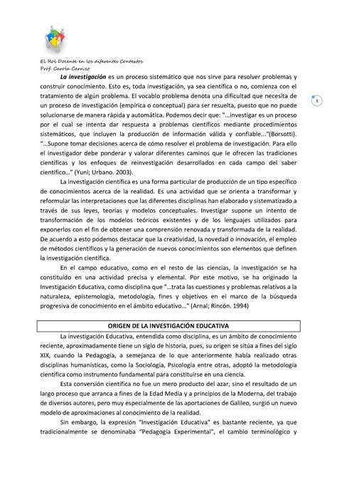 La investigación para Rol Prof Carola Carrizo 1 La investigaciÛn es