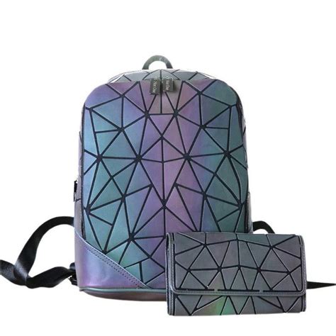 Fashion Backpack Geometric Backpack Holographic Reflective Backpacks ...