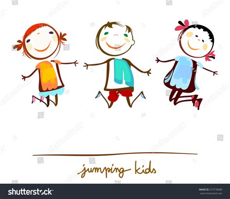 Happy Kids Jumping Stock Vector (Royalty Free) 273778688 | Shutterstock