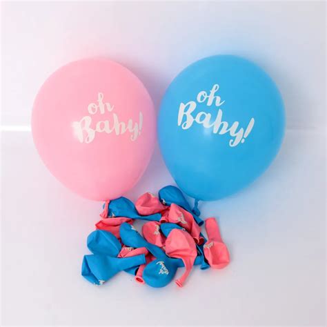 12 шт Детские воздушные шары oh Baby с принтом розовые синие золотые ...
