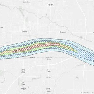 2011 Joplin tornado estimated path with EF zones (Adapted from NWS 2011 ...