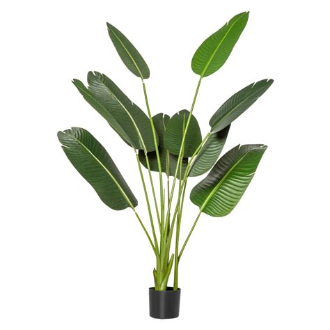 HOMCOM Planta Artificial Bananera De 160 Cm Con Maceta Y 10 Hojas