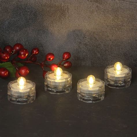 Home Decoration Battery Operated Waterproof Set Of 4 Flameless Led Candle Tealight Mini