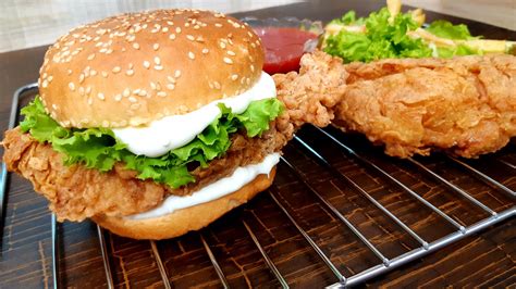 Zinger Burger Recipe KFC Style | Crispy Chicken Fillet Burger | How to ...