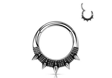 Piercing Anneau Clicker Spike Et Motif Piercing Anneau Clicker Pour