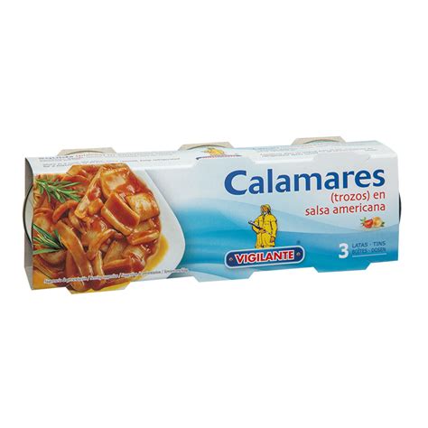 Calamares Trozos En Salsa Americana VIGILANTE Peso Neto 345g