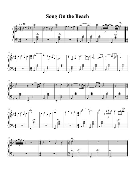 Song On The Beach By Arcade Fire Sheet Music For Piano Solo Easy