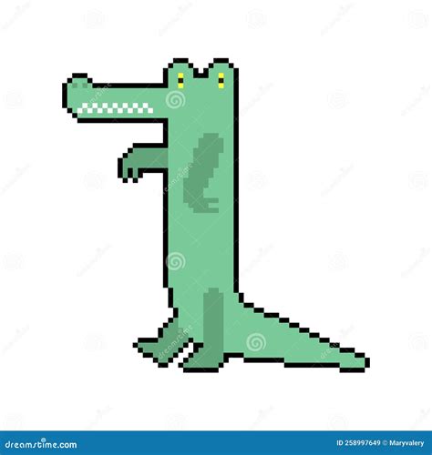 Crocodile Pixel Art 8 Bit Croc Pixelated Alligator Vector