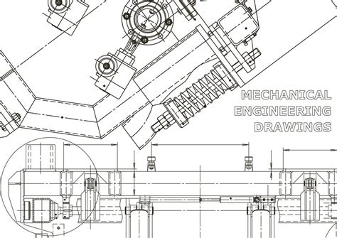 Cubrir Dibujos De Ingeniería De Vectores Fabricación De Instrumentos Mecánicos Antecedentes