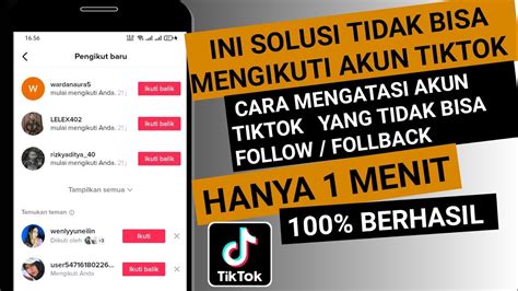 SOLUSI TIDAK BISA MENGIKUTI AKUN TIKTOK CARA MENGATASI AKUN TIKTOK