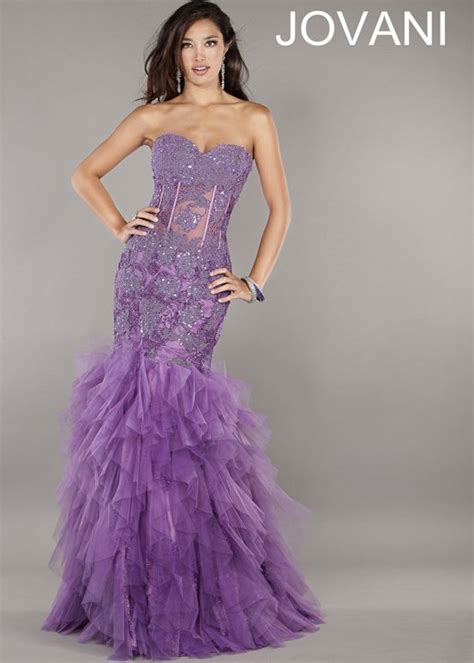 Jovani 1267 Strapless Purple Mermaid Gown Prom Dresses Jovani Strapless Prom Dresses Jovani