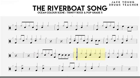 RiverBoat Song Trinity Rock Pop Drums Grade 5 YouTube