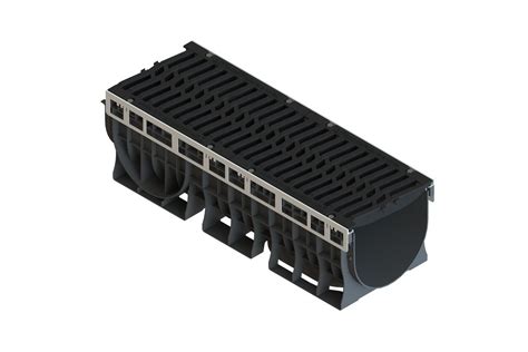 Лоток пластиковый PolyMax Drive DN300 H310 с чугунной решеткой "шина ...