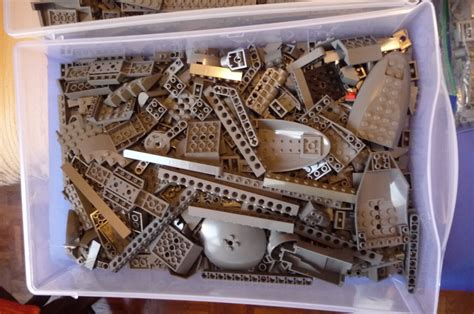 Lot Vrac Lego Briques Plaques Gris Fonc Et Gris Clair Ebay