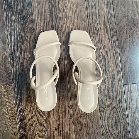 Aldo Nude Sling Back Heels Wore Them Once Narrow Depop