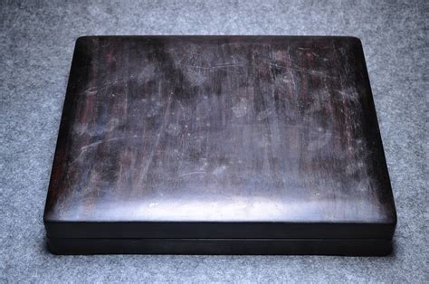 【中古】水巖対硯 日月硯 全面微塵青花 金線 端渓硯 硯本体212x266x23cm 書道の落札情報詳細 ヤフオク落札価格検索 オークフリー