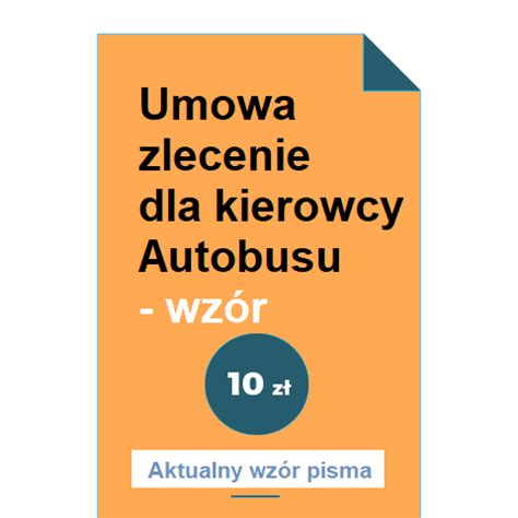 Umowa Zlecenie Dla Kierowcy Autobusu Wzór POBIERZ