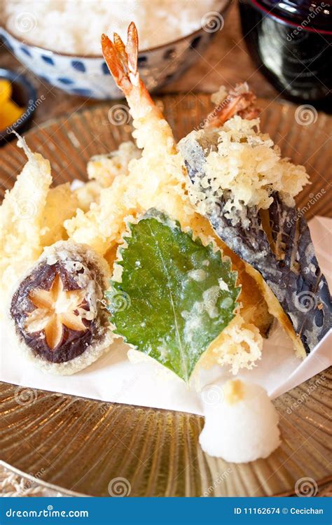 Japanese Dishes - Prawn Tempura Stock Photo - Image of vertical ...