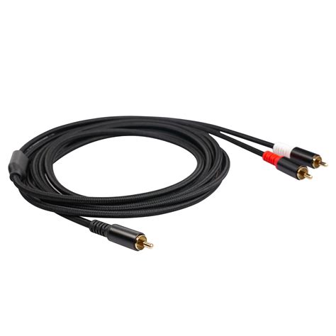 RCA Y Cable 1 RCA Male To 2 RCA Male Stereo Audio Cable Dual