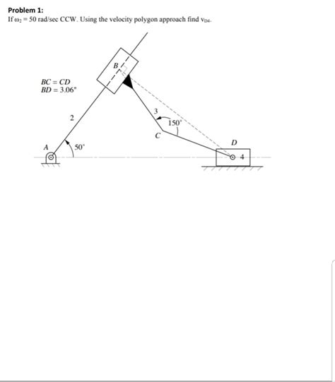 Solved Problem 1 If ω2 50 rad sec CCW Using the velocity Chegg