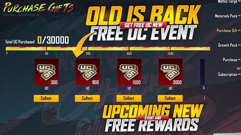 New Free Uc Event Get Free Upto Uc Old Purchase Gift Release