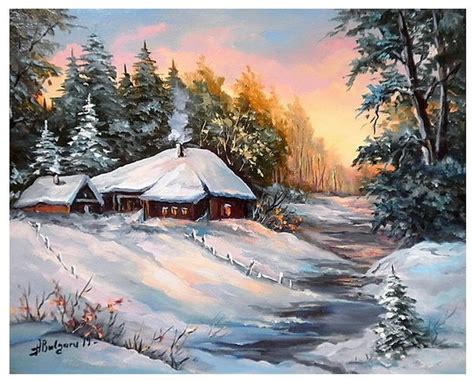 Amurg Nins Tablouri De Suflet Si Vis Winter Scene Paintings Sky