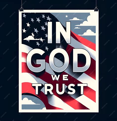 Premium Photo In God We Trust Poster Illustration With American