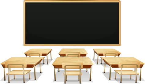 Download Banner Black And White Stock Classroom With Blackboard School Desk Png Png Image With