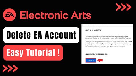 How To Delete Ea Account Youtube