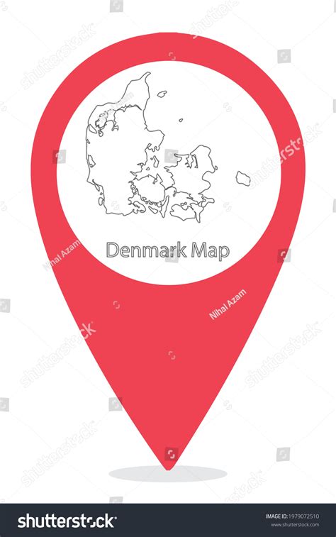 Denmark Country Border Map Location Icon Stock Vector (Royalty Free ...