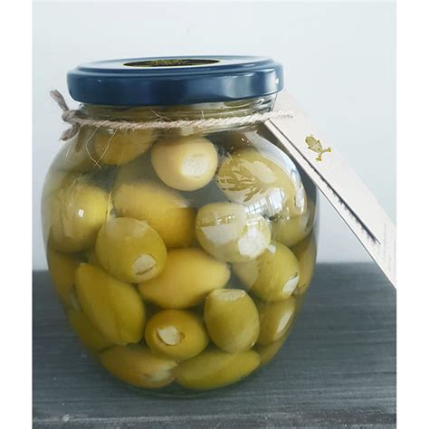 Green Olives Stuffed with Garlic - MedilifeFood Table Olives