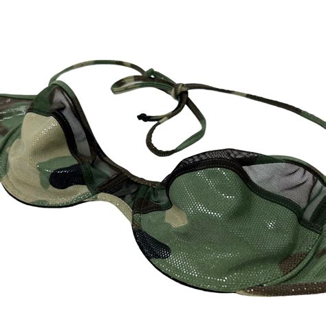 Christian Dior Vintage Logo Swimwear Bikini Green Nylon Camouflage Rankab Etsy